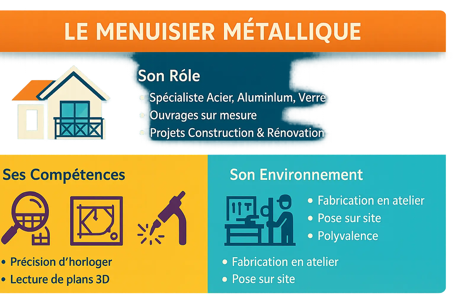Un menuisier m&eacute;tallique travaillant sur un escalier en acier
